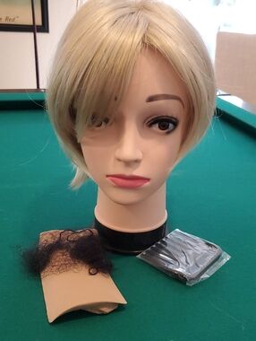Short Layered Women's Wig - Cory Noriko Creamy Blonde (Wig Head Not Included)